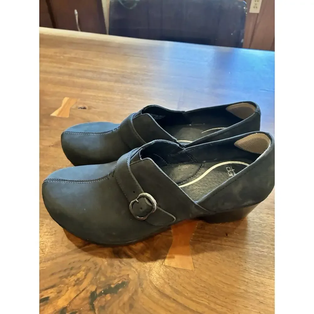 DANSKO‎ Tamara Professional Clog Mule Black Buckle Nursing Work Shoe - Size 41